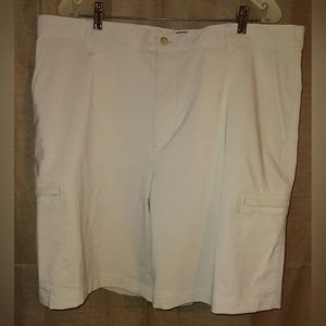 Chaps Shorts Mens Sz 40 Cream Stretch Performance Golf Multi Pockets 10" Inseam